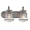 Designers Fountain Darby 18in 2-Light Weathered Iron Industrial Indoor Wall Sconce with Clear Seeded Glass Shades 87002-WI - alternate 1